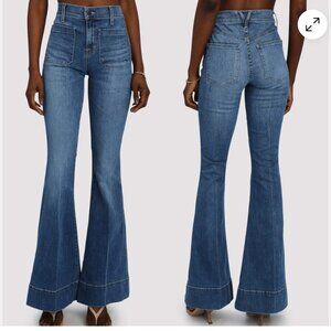 Veronica Beard Classic Blue Wide Leg Jeans